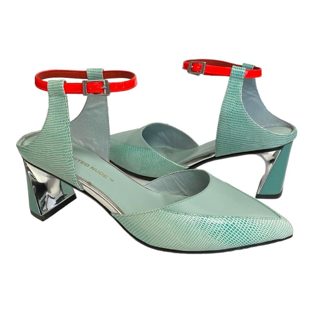 UNITED NUDE UN Fire and Ice D’Orsay Heels Shoes Blue 39 8.5
